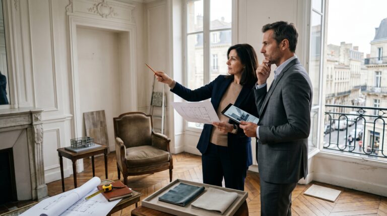 Appartement ancien élégant en ville française, analyse d’investissement et rénovation énergétique
